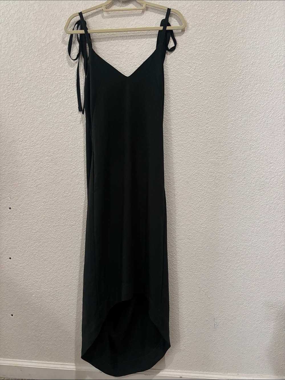 Women’s Black Low Back Slip Dress with Tie Straps